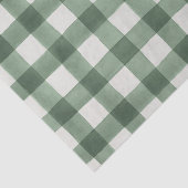 農家の緑及び白いバッファローの格子縞のティッシュペーパー 薄葉紙 (詳細)