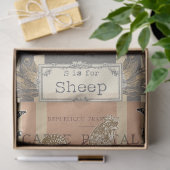 農家の羊と鶏の年老いたポストカードデコページ 薄葉紙 (ギフト)