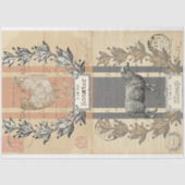 農家の羊と鶏の年老いたポストカードデコページ 薄葉紙 (正面)