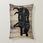 農家の肉屋グラフピグウッドプランクス アクセントクッション (正面(垂直))