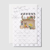 農家の花車スタンド市場のベビーシャワー ベラム紙招待状 (オフセット (招待状))