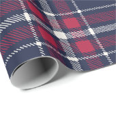 農家の赤い海軍の白い手描き格子模様 ラッピングペーパー (ロールコーナー)