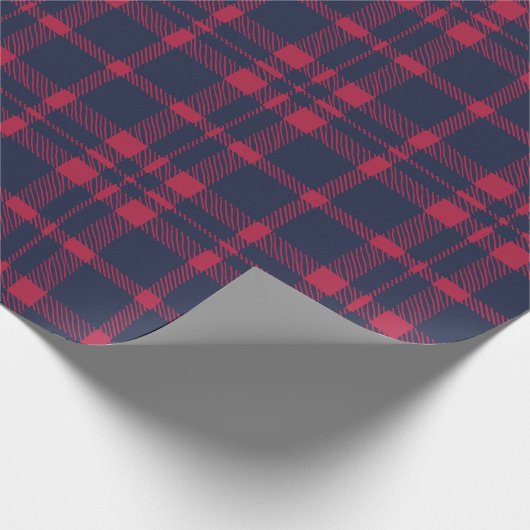 農家の赤い海軍の青い手引き格子国 ラッピングペーパー (角)