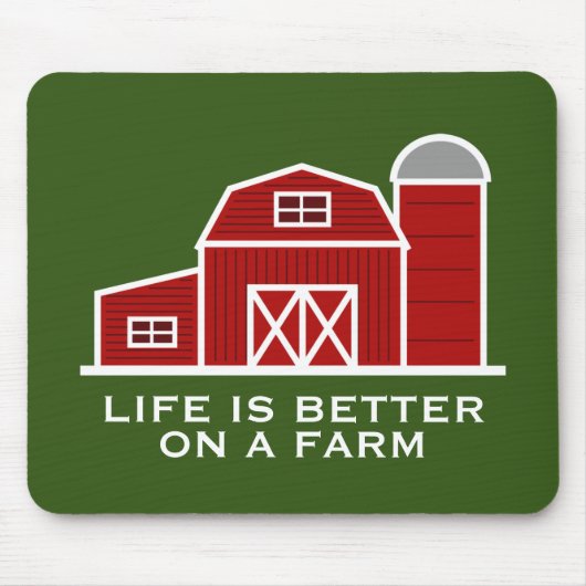 農家の赤い納屋の家の方が生活カスタムが好い マウスパッド (正面)