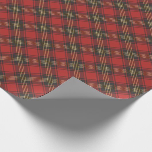 農家の赤い黒い金ゴールドの斜めの格子模様 ラッピングペーパー (角)