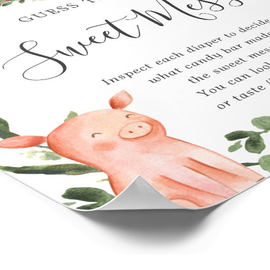 農家の赤ちゃんシャワー甘い混乱の兆候を推測 ポスター (角)