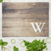 農家の軽い納屋の木製の板のモノグラム キッチンタオル (折り畳み)