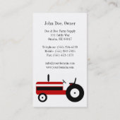 農家の農場の供給の農業の赤のトラクター 名刺 (裏面)