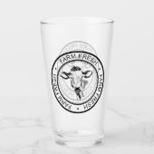 農家の農場新しい牛イラストレーション タンブラーグラス (裏面)