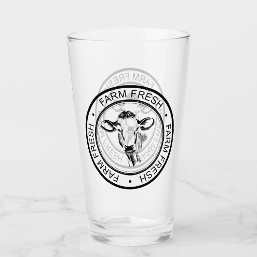 農家の農場新しい牛イラストレーション タンブラーグラス (正面)