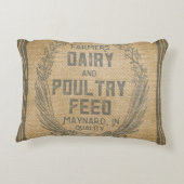 農家の酪農場の家禽は袋バーラップを食べ物を与えます アクセントクッション (裏面)