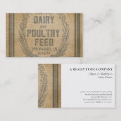 農家の酪農場の家禽は袋バーラップを食べ物を与えます 名刺 (正面/裏面)