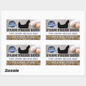 農家の高級鶏の生卵 長方形シール (シート)