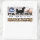 農家の高級鶏の生卵 長方形シール (バッグ)