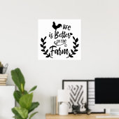 農家の鶏のポスターは可愛い生活が良い ポスター (ホームオフィス)