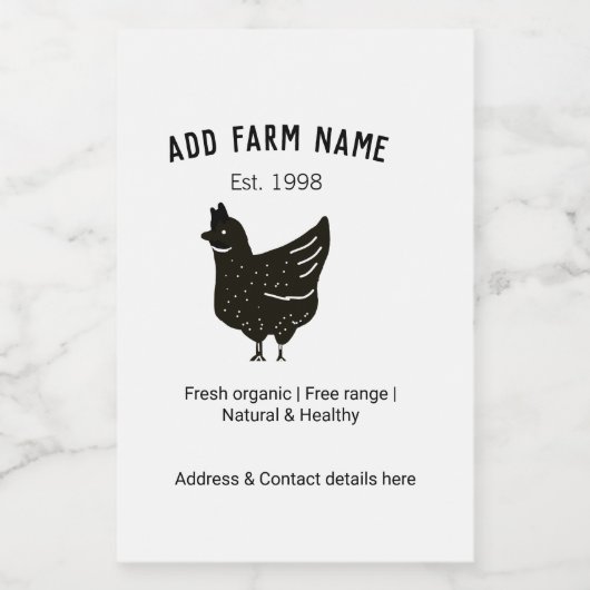 農家の鶏の卵を追加の名前の年の住所コンタ フードラベル (シングルラベル)