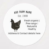 農家の鶏の卵を追加の名前の年の住所コンタ ラベル (デザイン2)
