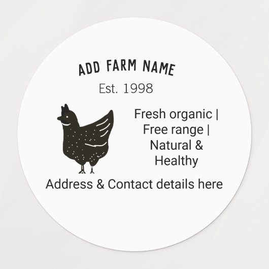 農家の鶏の卵を追加の名前の年の住所コンタ ラベル (デザイン1)