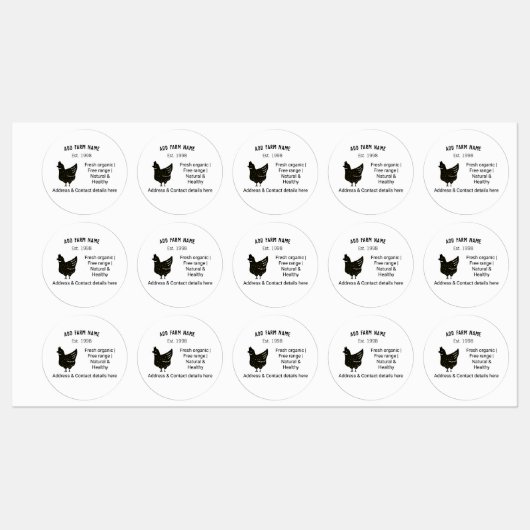 農家の鶏の卵を追加の名前の年の住所コンタ ラベル (シート)