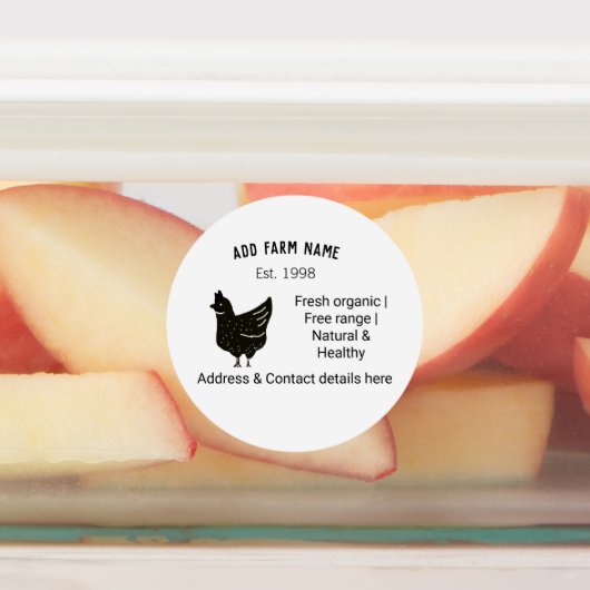 農家の鶏の卵を追加の名前の年の住所コンタ ラベル (貼付)