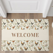 農家の鶏の鶏を歓迎 ドアマット
