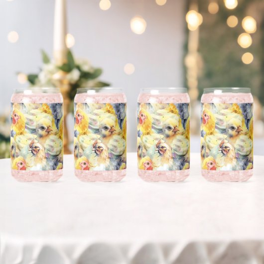 農家の鶏水彩チキン ガラス缶 (インサイチュ (ウェディング))