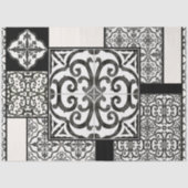 農家の黒と白のタイルパターンの切り離し 薄葉紙 (正面)