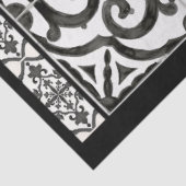 農家の黒と白のタイル家具のデコページ 薄葉紙 (詳細)