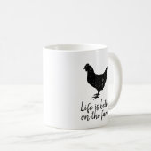 農家の黒鶏の方がおもしろい暮らしが好い コーヒーマグカップ (正面右)