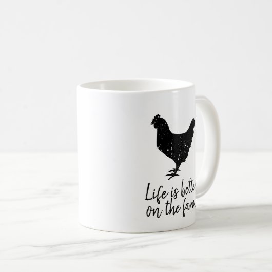 農家の黒鶏の方がおもしろい暮らしが好い コーヒーマグカップ (正面右)