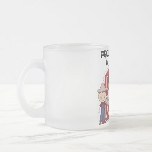 農家のTシャツおよびギフトの誇り高い息子 フロストグラスマグカップ (左)