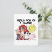 農家のTシャツおよびギフトの誇り高い息子 ポストカード (スタンド正面)