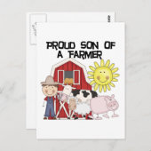 農家のTシャツおよびギフトの誇り高い息子 ポストカード (正面/裏面)