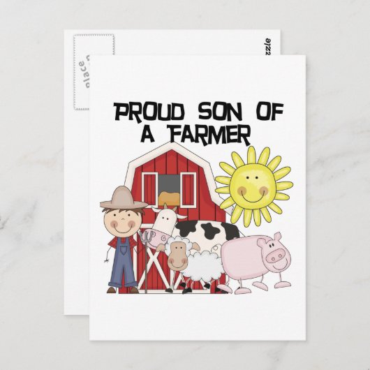 農家のTシャツおよびギフトの誇り高い息子 ポストカード (正面/裏面)