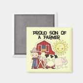 農家のTシャツおよびギフトの誇り高い息子 マグネット (正面/裏面)
