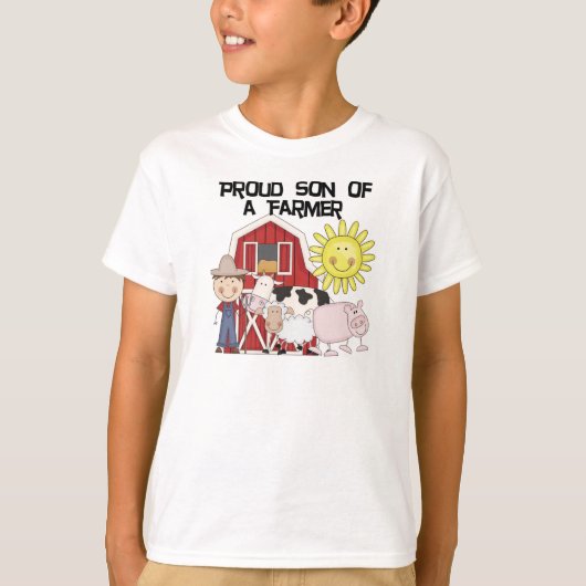 農家のTシャツおよびギフトの誇り高い息子 Tシャツ (正面)