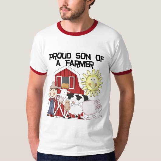 農家のTシャツおよびギフトの誇り高い息子 Tシャツ (正面)