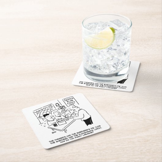 農家はシェパードのパイを持っていた スクエアペーパーコースター (インサイチュ)