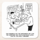 農家はシェパードのパイを持っていた スクエアペーパーコースター (正面)