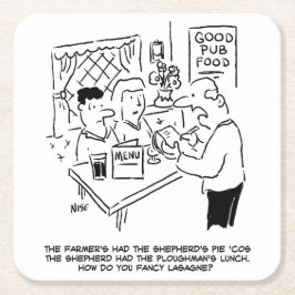 農家はシェパードのパイを持っていた スクエアペーパーコースター