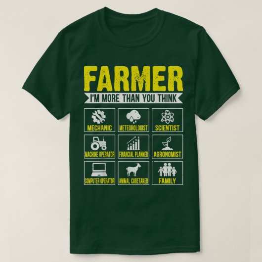 農家は君の農耕以上考えのおもしろいよ Tシャツ (デザイン正面)