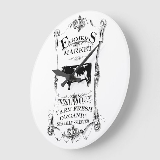 農家は大きい台所柱時計のあたりで販売します ラージ壁時計 (傾斜)