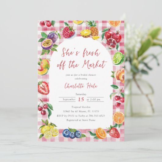 農家は市場から外れブライダルシャワー 招待状 (スタンド正面)