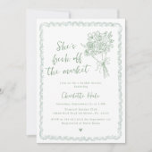 農家は市場から生まれブライダルシャワー 招待状 (正面)