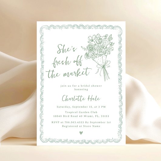 農家は市場から生まれブライダルシャワー 招待状
