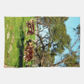 農家は牛が木を必要としていることに注意を払いなさい。 キッチンタオル (横)