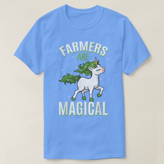 農家は魔法のユニコーンの仕事の農業者である Tシャツ (デザイン正面)