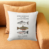 農家へようこそ我々の湖畔の魚の枕 クッション