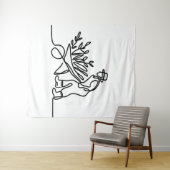 農家または庭師の線スケッチ タペストリー (インサイチュ(横))