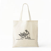 農家または庭師の線スケッチ